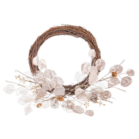 couronne de noel ivoire plastique 45 x 7 x 45 cm