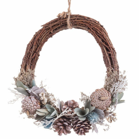 couronne de noel bleu blanc ananas 28 x 8 x 29 cm