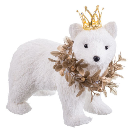 decorations de noel blanc or ours 22 x 15 x 20 cm