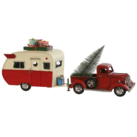 decorations de noel home esprit rouge camion 73 x 19 x 285 cm