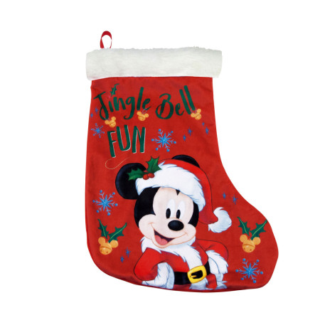 chaussette de noel mickey mouse happy smiles 42 cm