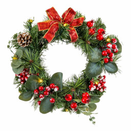 couronne de noel multicouleur pvc 30 x 30 x 10 cm