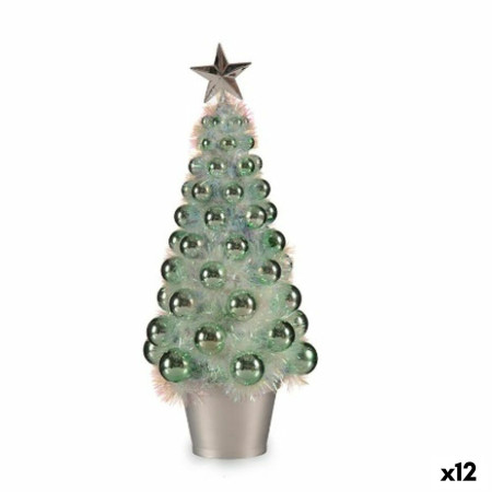 figurine decorative sapin de noel vert polypropylene pet 16 x 375 x 16 cm 12 unites