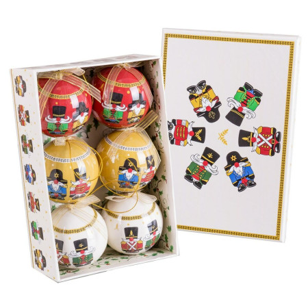 boules de noel multicouleur polyfoam soldat o 75 cm 6 unites