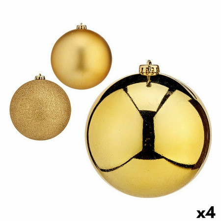 lot de boules de noel dore plastique o 15 cm 4 unites