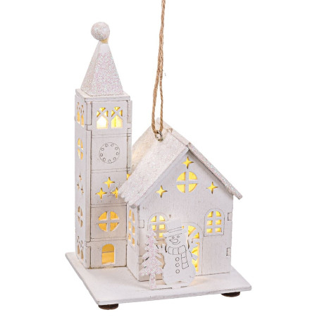 decorations de noel blanc eglise 85 x 75 x 145 cm