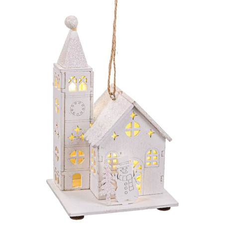 Décorations de Noël Blanc Église 8,5 x 7,5 x 14,5 cm