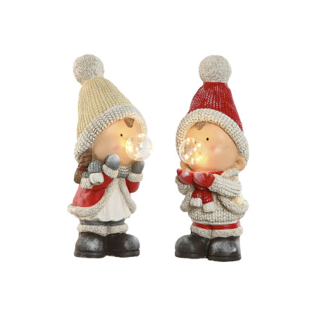 decorations de noel home esprit blanc rouge beige 165 x 22 x 45 cm 2 unites