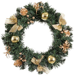 couronne de noel or vert pvc ananas 40 x 40 x 7 cm