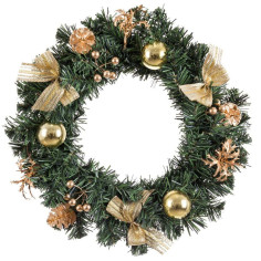 Couronne de Noël Or Vert PVC Ananas 40 x 40 x 7 cm