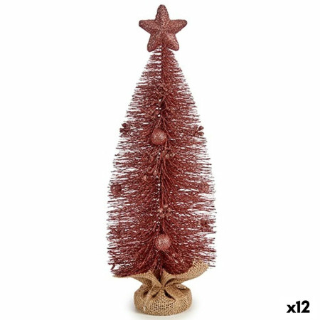 sapin de noel rose 13 x 41 x 13 cm 12 unites