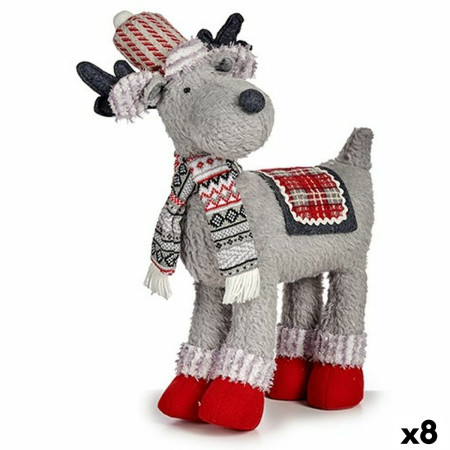 figurine decorative renne de noel rouge gris 125 x 45 x 48 cm 8 unites