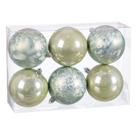 boules de noel vert plastique o 8 cm 235 x 16 x 8 cm 6 unites