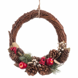 couronne de noel multicouleur naturel plastique foam ananas 28 x 8 x 29 cm