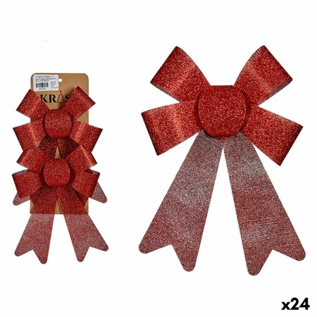 ensemble decorations de noel lien rouge pvc 15 x 2 x 17 cm 24 unites
