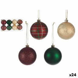 lot de boules de noel multicouleur 6 cm plastique 24 unites