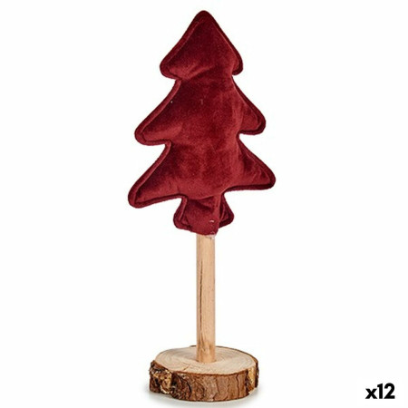 sapin de noel polyester bordeaux bois 95 x 32 x 13 cm 12 unites