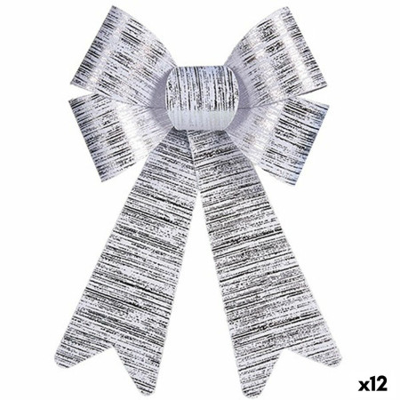 lien decorations de noel argente pvc 16 x 24 x 4 cm 12 unites