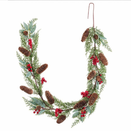 guirlande de noel rouge vert plastique ananas 20 x 20 x 150 cm