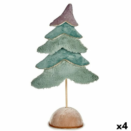 sapin de noel velours turquoise 16 x 55 x 29 cm 4 unites