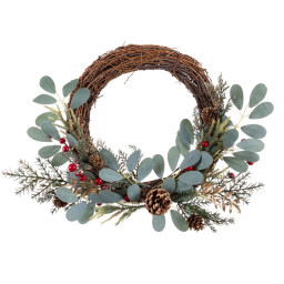 couronne de noel multicouleur plastique 40 x 7 x 40 cm