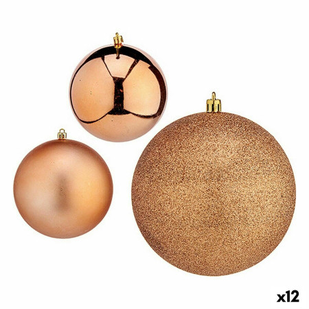 lot de boules de noel cuivre plastique 10 x 10 x 60 cm 12 unites