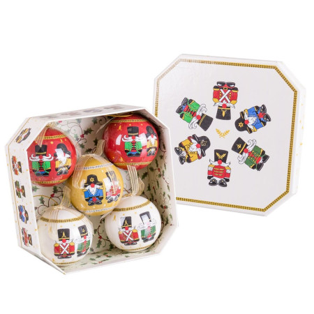 boules de noel multicouleur polyfoam soldat o 75 cm 5 unites