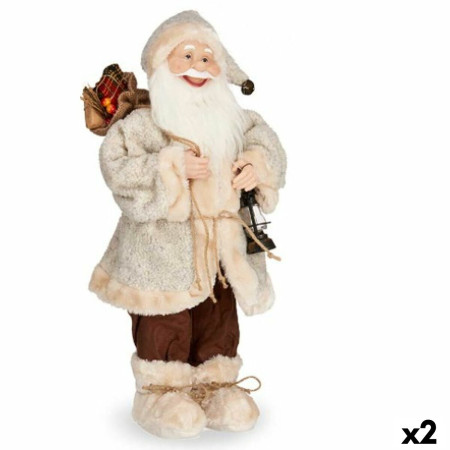 pere noel blanc marron plastique 22 x 62 x 28 cm 2 unites