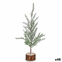 sapin de noel marron vert bois plastique 55 x 34 x 105 cm 48 unites