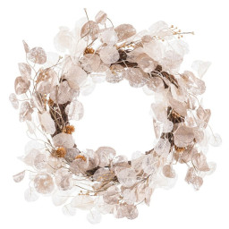 couronne de noel ivoire plastique 55 x 7 x 55 cm