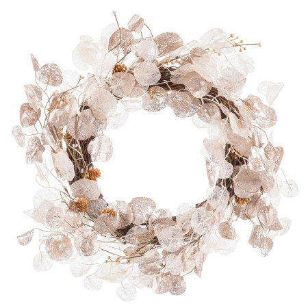 couronne de noel ivoire plastique 55 x 7 x 55 cm