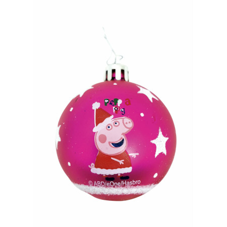 boule de noel peppa pig cosy corner fuchsia 10 unites plastique o 6 cm