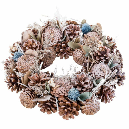 couronne de noel bleu blanc ananas 30 x 8 x 30 cm