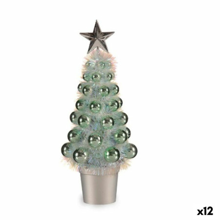 figurine decorative sapin de noel vert polypropylene plastique 122 x 30 x 122 cm 12 unites