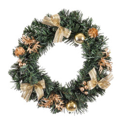 couronne de noel or vert pvc ananas 30 x 30 x 6 cm