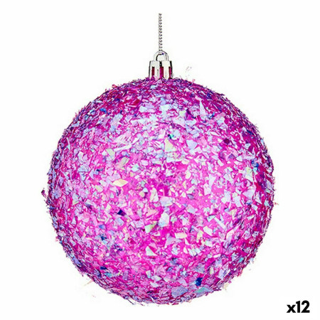 lot de boules de noel violet 10 cm 12 unites