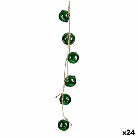 decorations de noel serpent a sonnettes vert plastique 58 x 3 x 3 cm 24 unites