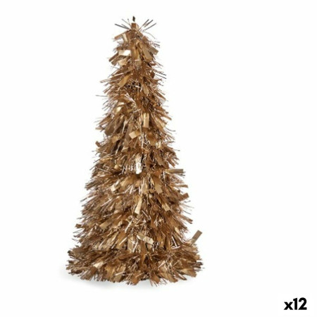 figurine decorative sapin de noel guirlande dore polypropylene pet 27 x 455 x 27 cm 12 unites