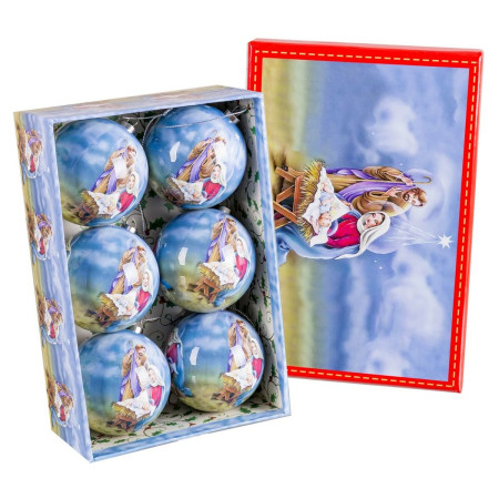 boules de noel multicouleur polyfoam naissancecreche o 75 cm 6 unites