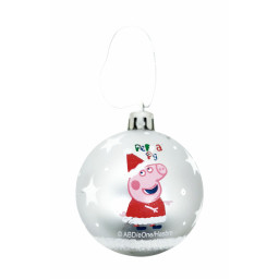 boule de noel peppa pig cosy corner argente 10 unites plastique o 6 cm