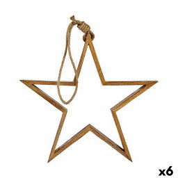 decorations de noel etoile marron jute bois 415 x 7 x 78 cm 6 unites