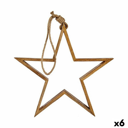 decorations de noel etoile marron jute bois 415 x 7 x 78 cm 6 unites