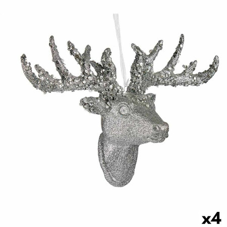 decorations de noel renne de noel pendentif argente 32 cm 4 unites
