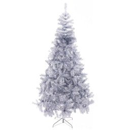 sapin de noel argente metal plastique 120 x 120 x 240 cm