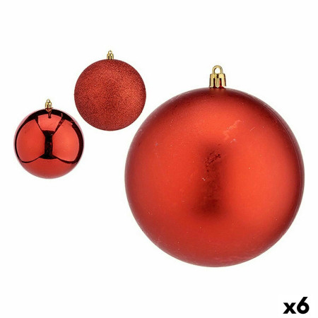 lot de boules de noel rouge plastique 12 x 13 x 12 cm 6 unites