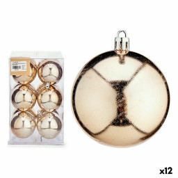 lot de boules de noel champagne plastique o 7 cm 12 unites