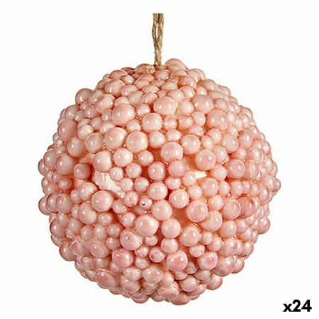 boule de noel rose plastique 8 x 8 x 8 cm 24 unites