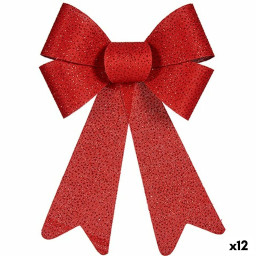 lien decorations de noel rouge pvc 16 x 24 x 4 cm 12 unites