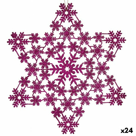 decorations de noel etoile fuchsia 29 x 01 x 32 cm 24 unites