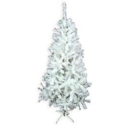 sapin de noel blanc pvc metal polyethylene 110 x 110 x 210 cm